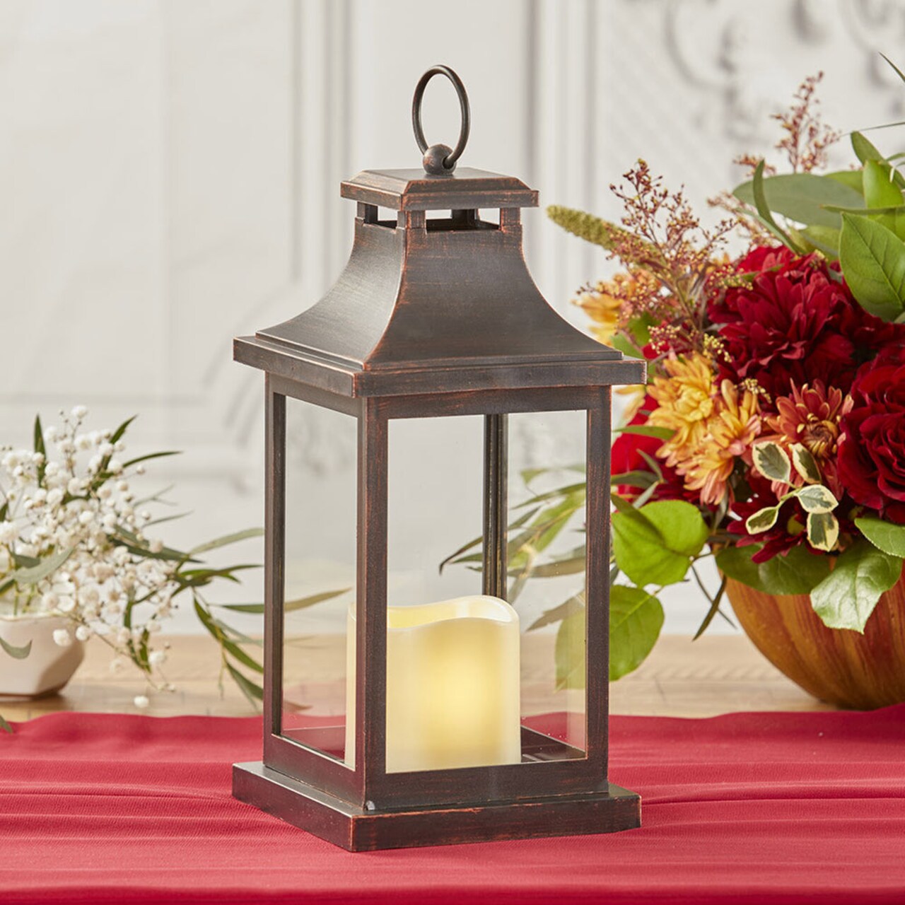 LED Decorative Lanterns - Set of 12 - Kate Aspen Cooper Vintage Rustic Home Décor Lantern Tabel Centerpiece for Wedding, Bridal Shower, Anniversary Party - Hampton